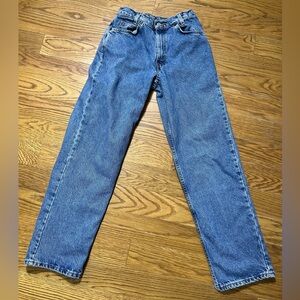 Vintage Levi’s 550 Relaxed Student Jeans High Rise Tapered 90s Y2K Red Blank Tab